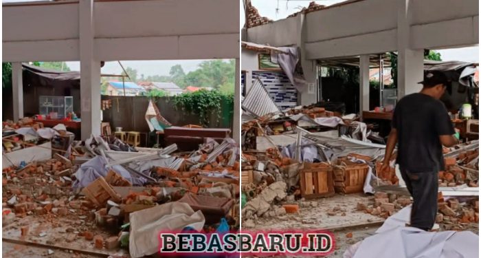 Belum Seumur Jagung Pasar Tanjung Tabalong Roboh di Terpa Angin Deras, Dugaan Proyek Asal-asalan pun Merebak!