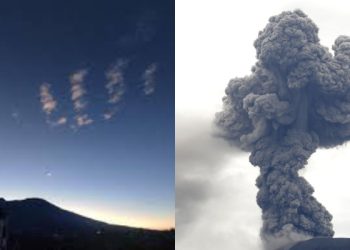 Selain Awan Berbentuk Pendaki, di Atas Langit Marapi Juga Ada Lafaz Mirip Tulisan Allah, Seminggu Sebelum Erupsi