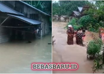 Breaking News: Separu Desa Kutam yang Dulu Masuk Kecamatan Bintang Ara-Tabalong Banjir Besar