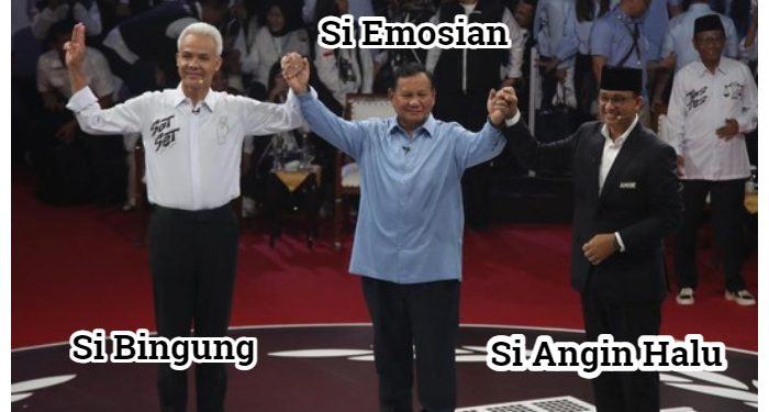 Pasca Debat, Julukan Buat 3 Capres: Anies Si Angin Halu, Prabowo Si Emosian, Ganjar Si Bingung!
