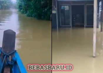 Banjir di Kecamatan Bintang Ara Kabupaten Tabalong, Kalsel Surut, Pahiliran Kudu Waspada!