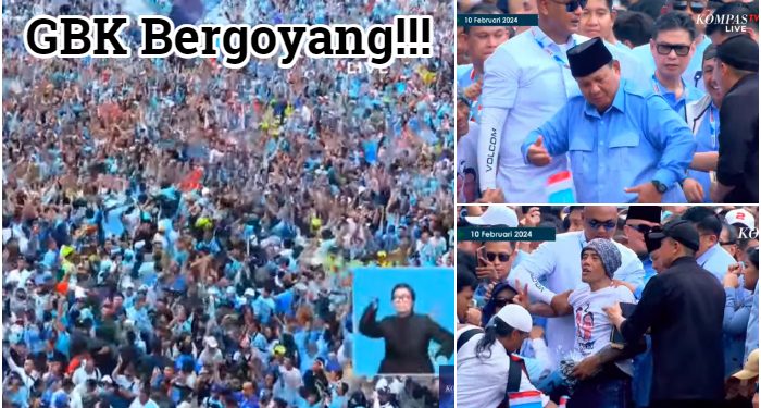 Gila..! GBK Bergoyang Saat Lagu Oke Gas di Putar, Prabowo Ikutan Berjoget
