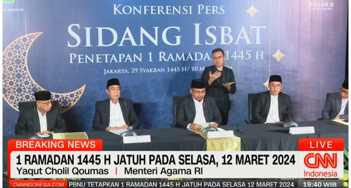 Breaking News: Pemerintah Putuskan 1 Ramadhan 1445 Hijriah Jatuh pada Selasa 12 Maret 2024