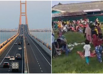 Ngeri!! Jembatan Suramadu Sampai Bergoyang-goyang Saat Gempa Bumi Landa Laut Jawa di Tuban