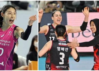 Megawati Gemilang, Pink Spiders Pontang-panting Hadang Smash Kerasnya, Red Sparks Samakan Skor 1-1