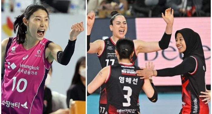 Megawati Gemilang, Pink Spiders Pontang-panting Hadang Smash Kerasnya, Red Sparks Samakan Skor 1-1