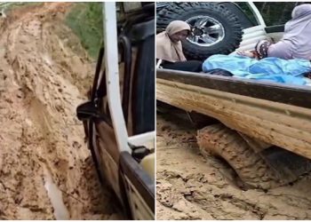 Heboh Wanita Hamil Lewati Jalan Hancur di Hegarmanah Bintang Ara, Dulu Ada Paslon Janji Selangit!