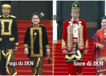 Jokowi Jadi ‘Raja Banjar’ Kenakan Baju Adat Ini Saat Penurunan Bendera di IKN