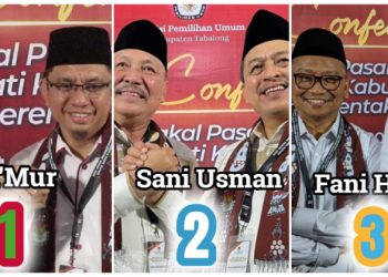 Pilkada Tabalong: Paslon Ma’mur Nomor 1, Sani-Usman Nomor 2 dan Fani-Habib Taufan Nomor 3