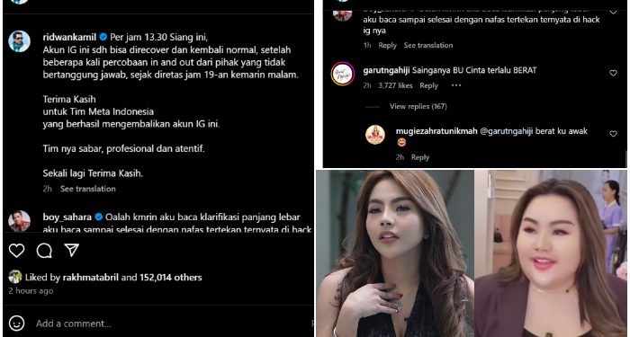 Sempat di Bajak, Kini Akun IG Ridwan Kamil Normal, Banjir Pro dan Kontra