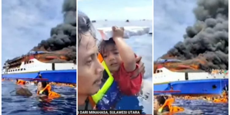 Breaking News: KM Barcelona Terbakar Hebat, Ribuan Penumpang Ngapung di Laut