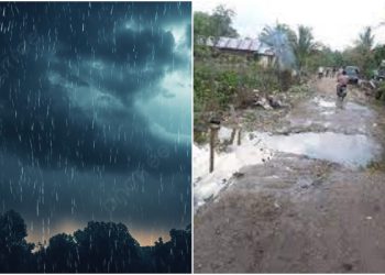 Setelah Panas ‘Manggantang’ Tadi Sore Hujan Deras dan Besok Kalsel Diperkirakan Di Guyur Hujan Lagi