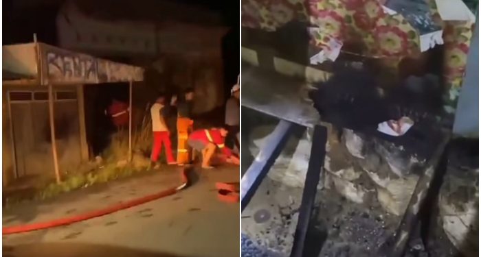 Peneror Bakar Rumah Kosong Milik Abdul Sina di Dekat Rumdin Camat Tanta Gunakan Ban Bekas