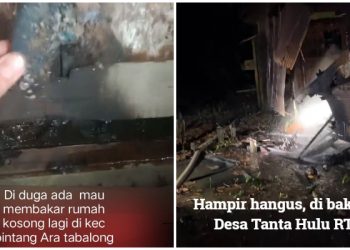 Pelaku Pembakar Rumah Kosong Kini Beraksi di Kecamatan Bintang Ara, Setelah di Tanta dan Murung Pudak