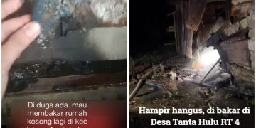 Pelaku Pembakar Rumah Kosong Kini Beraksi di Kecamatan Bintang Ara, Setelah di Tanta dan Murung Pudak