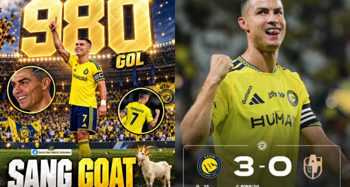 Liga Arab: Cristiano Ronaldo Cetak Gol ke 980, Al Nassr Bantai Al Diriyah 3-0