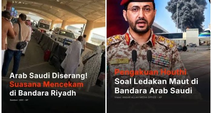 Serangan Houthi Kembali Sasar Bandara di Riyadh, Jemaah Umrah Jadi Korban