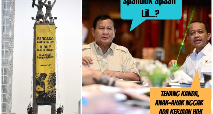 Spanduk Raksasa Buat Pengingat, Hidup Makin Susah Pejabat Makin Kaya Alias Korup